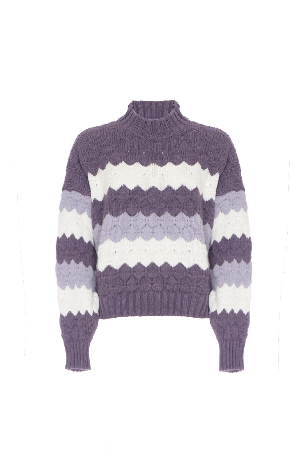 Soallure MAGLIA A TRE COLORI IN LANA