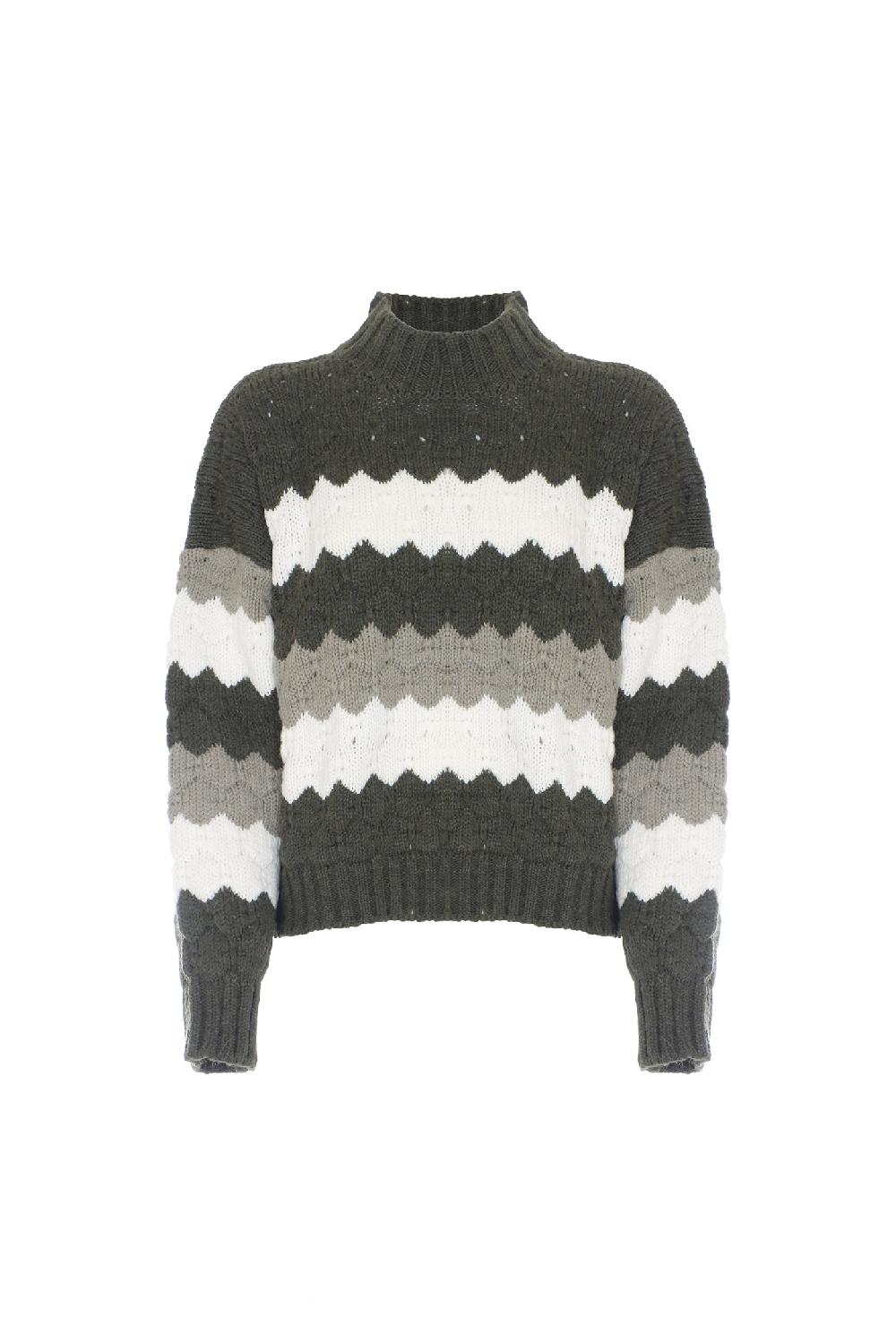 Soallure MAGLIA A TRE COLORI IN LANA