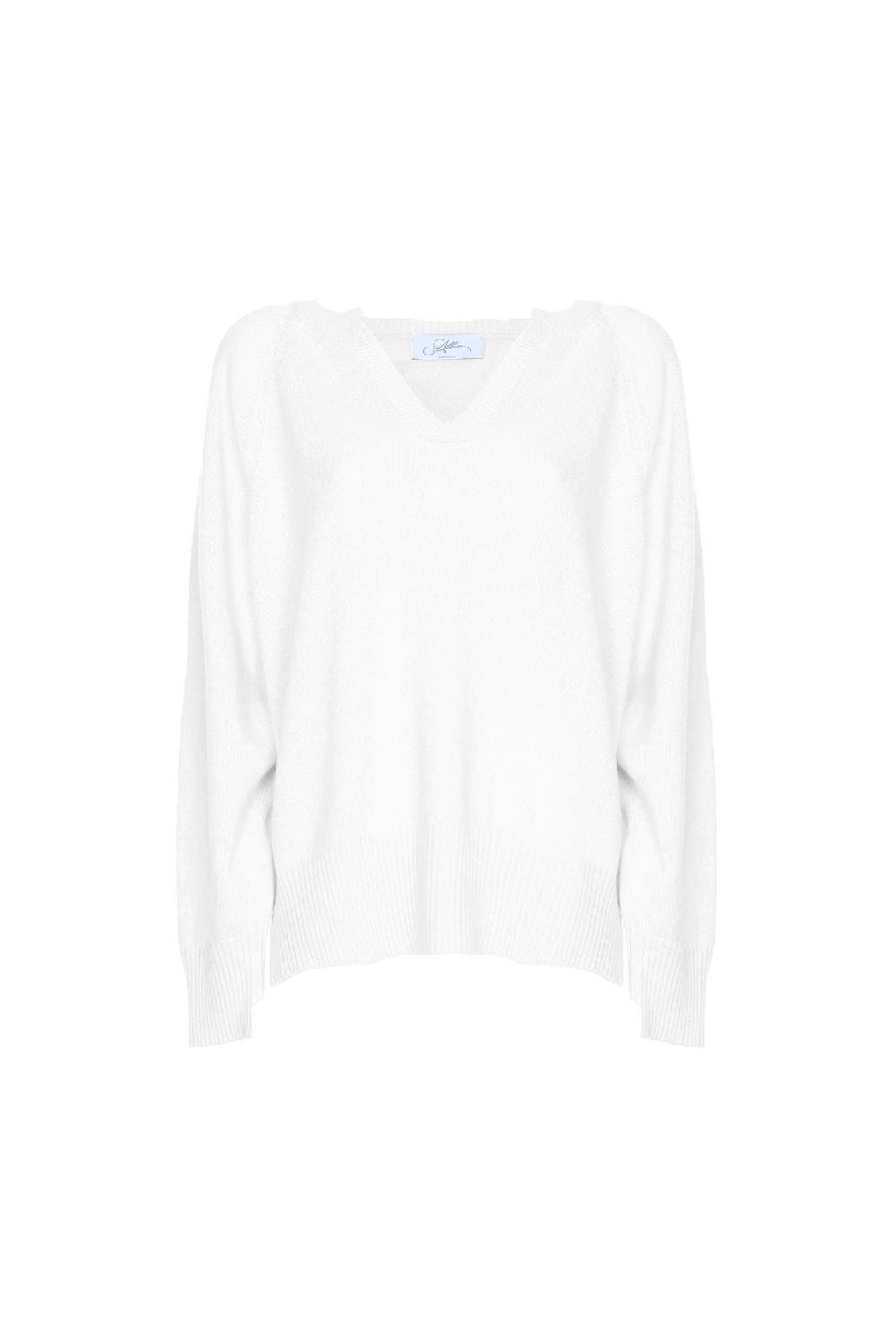 Soallure MAGLIA BOXY COLLO A V IN MISTO CASHMERE