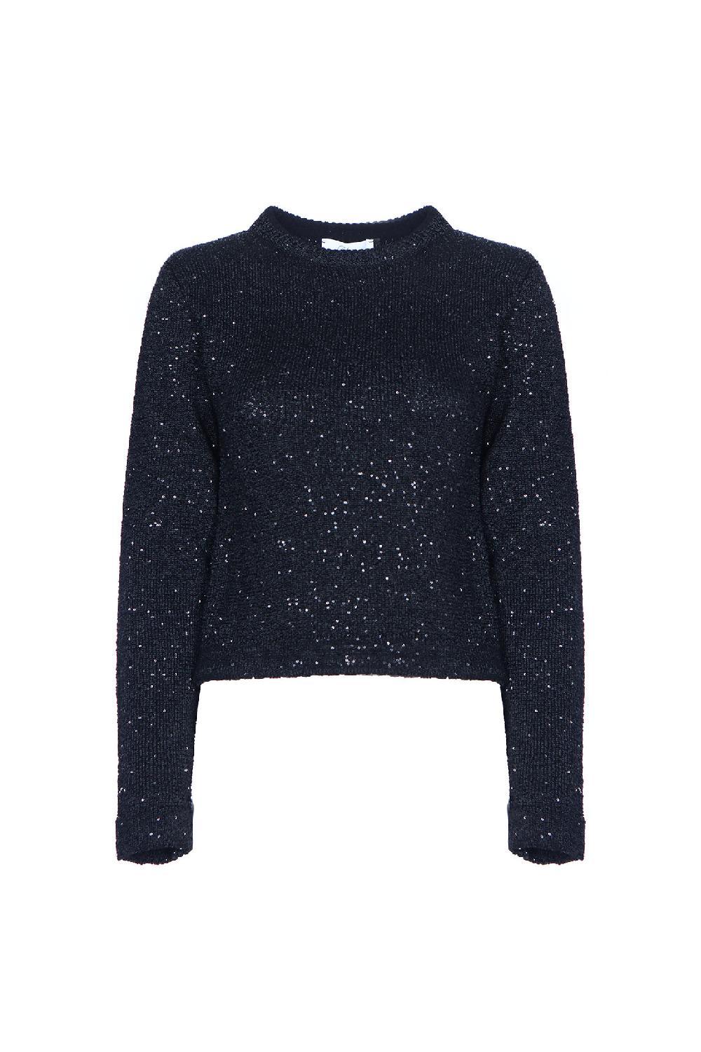 Soallure MAGLIA GIRO COLLO PAILETTES CON SPALLINA