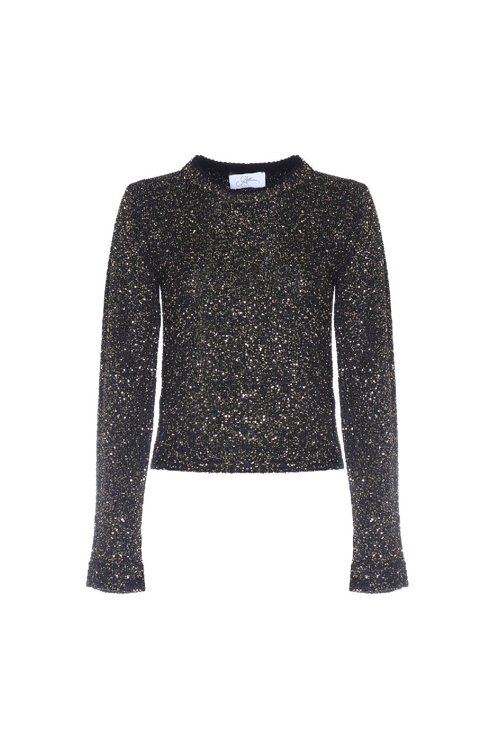 Soallure MAGLIA GIRO COLLO PAILETTES CON SPALLINA