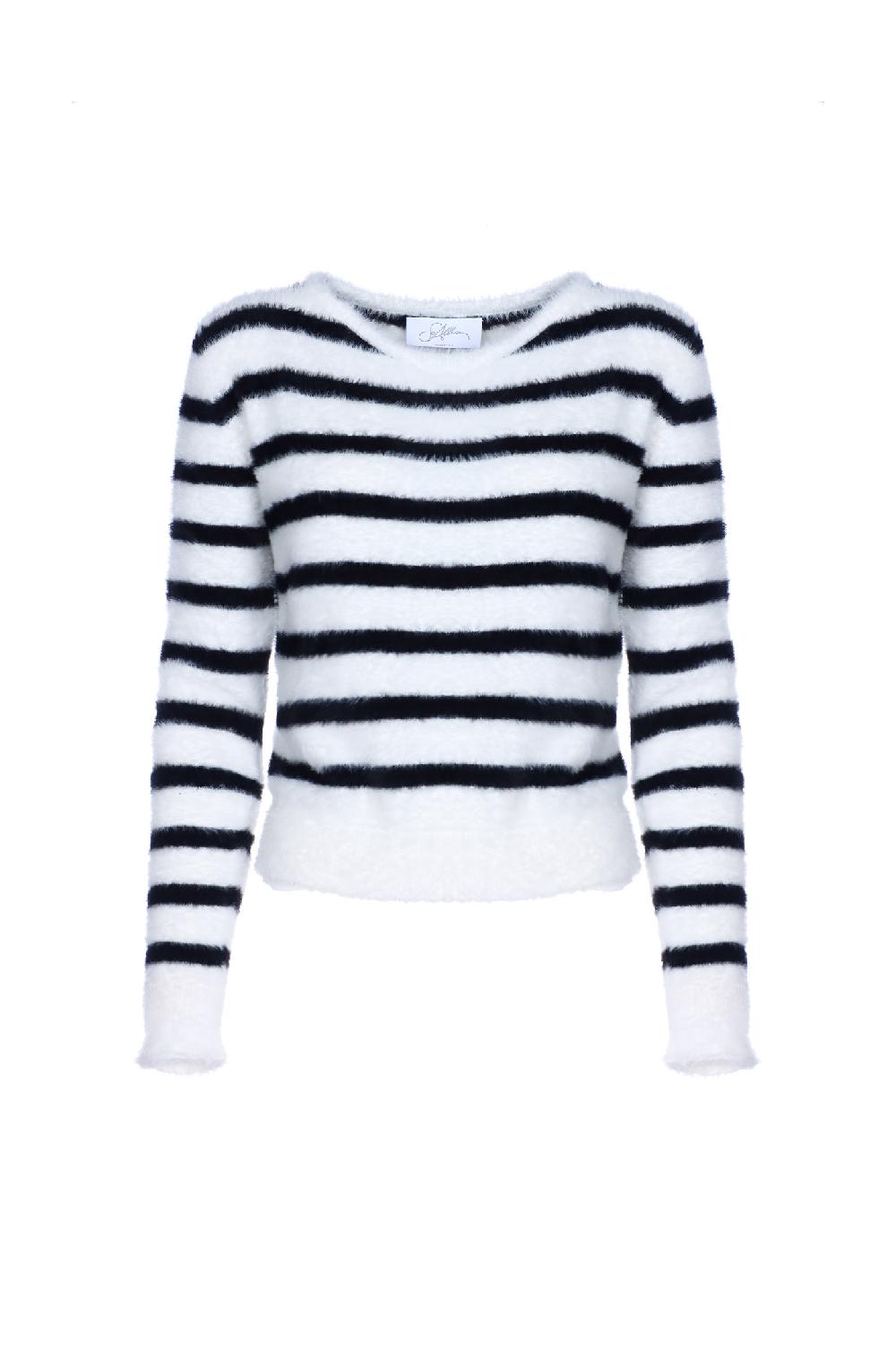 Soallure MAGLIA GIRO COLLO RIGHE ORSETTO