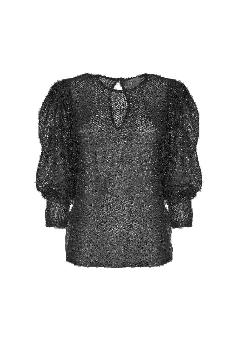 Soallure MAGLIA MANICHE A SBUFFO PAILLETTES