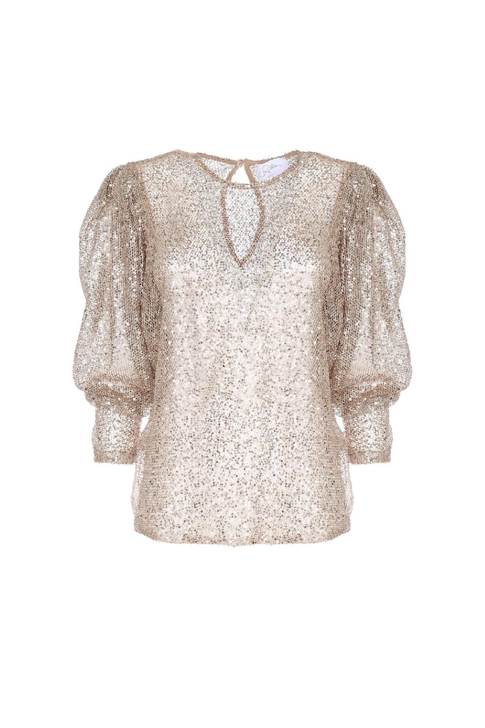 Soallure MAGLIA MANICHE A SBUFFO PAILLETTES