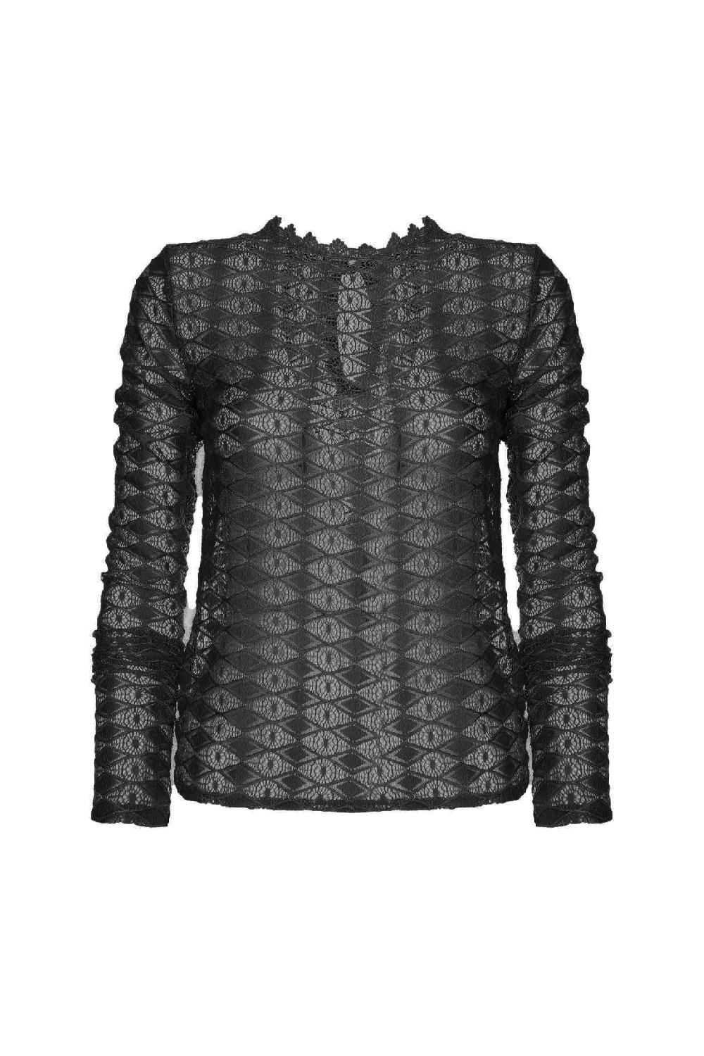 Soallure MAGLIA MANICHE LUNGHE PIZZO STRETCH