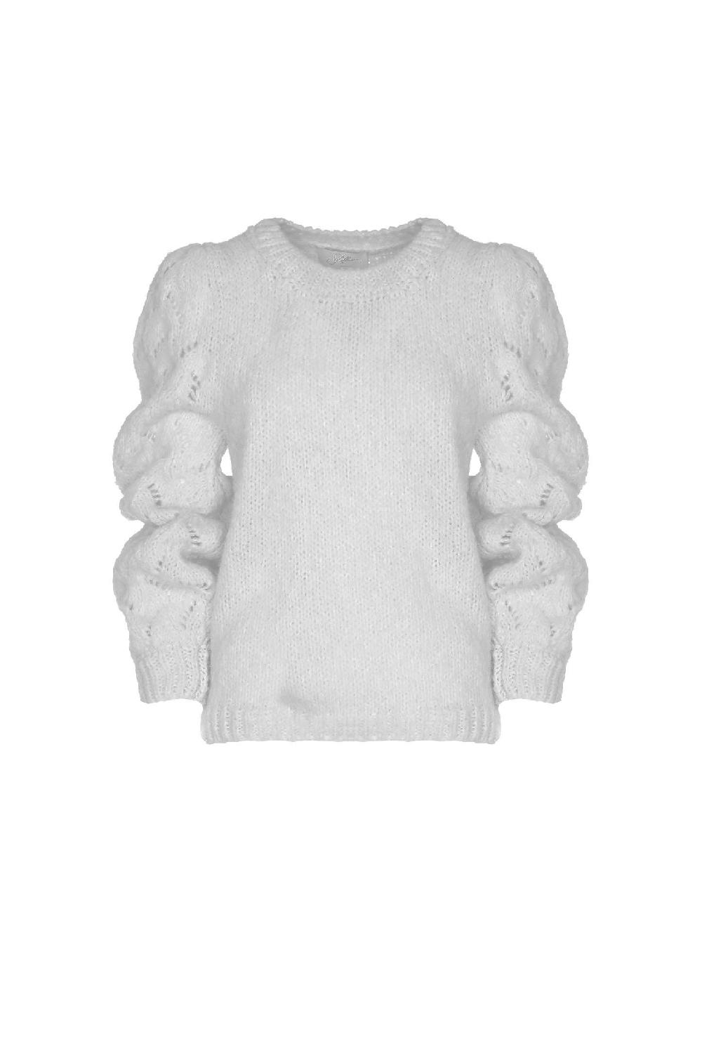 Soallure MAGLIA MANICHE TRAFORATE IN ALPACA