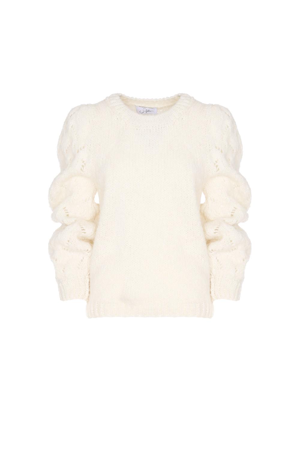 Soallure MAGLIA MANICHE TRAFORATE IN ALPACA