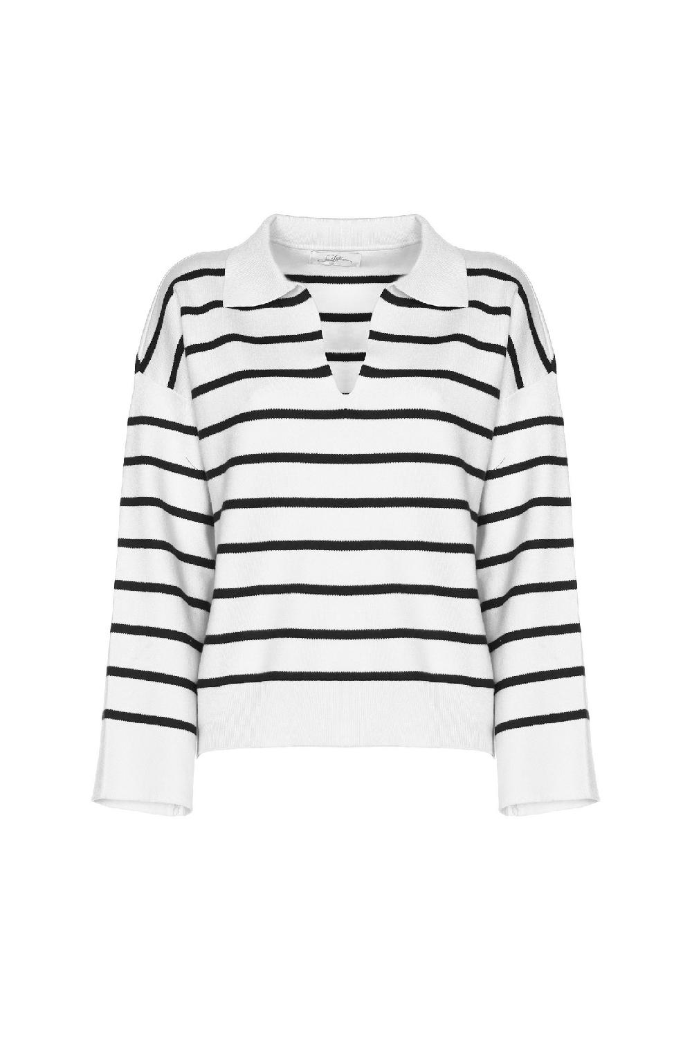Soallure MAGLIA POLO OVER A RIGHE