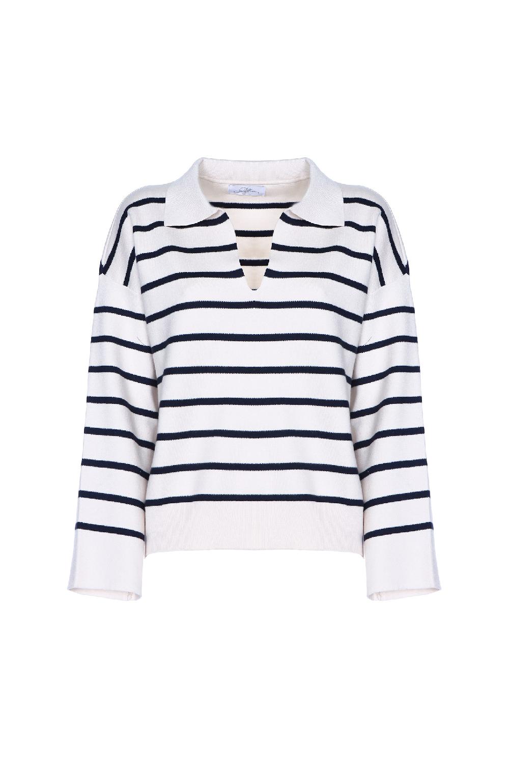 Soallure MAGLIA POLO OVER A RIGHE