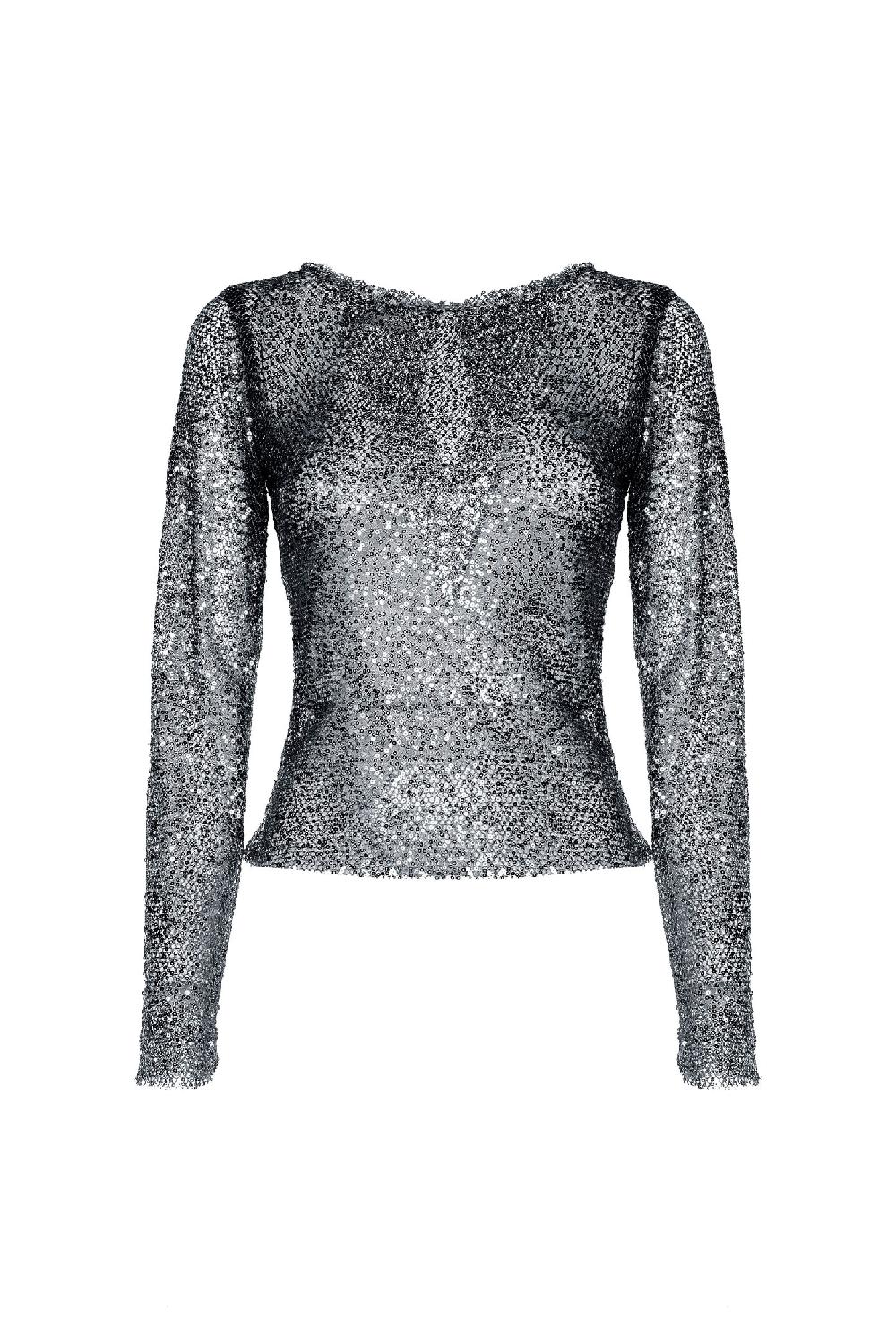 Soallure MAGLIA SCOLLO BARCA PAILLETTES