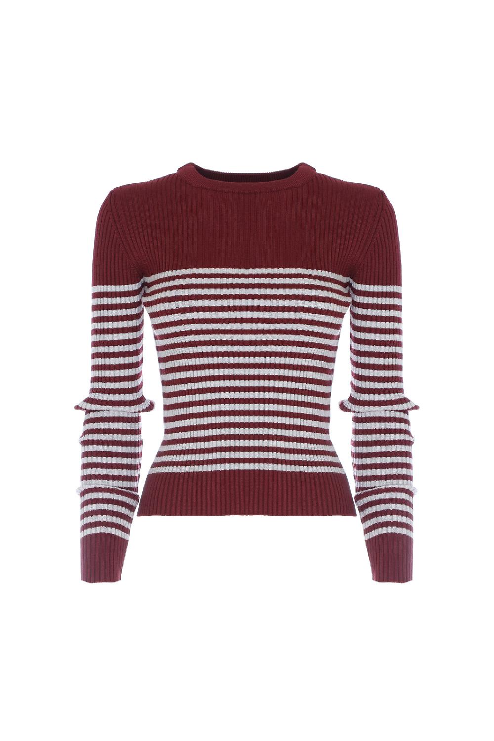 Soallure MAGLIA SLIM A COSTE E RIGHE