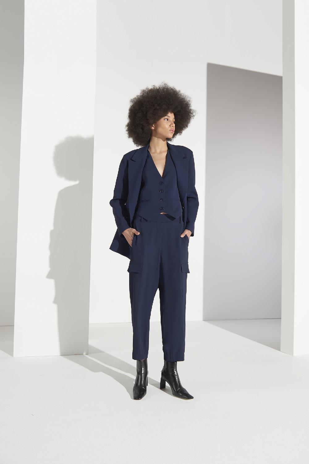 Soallure PANTALONE BASIC CARGO IN CREPE