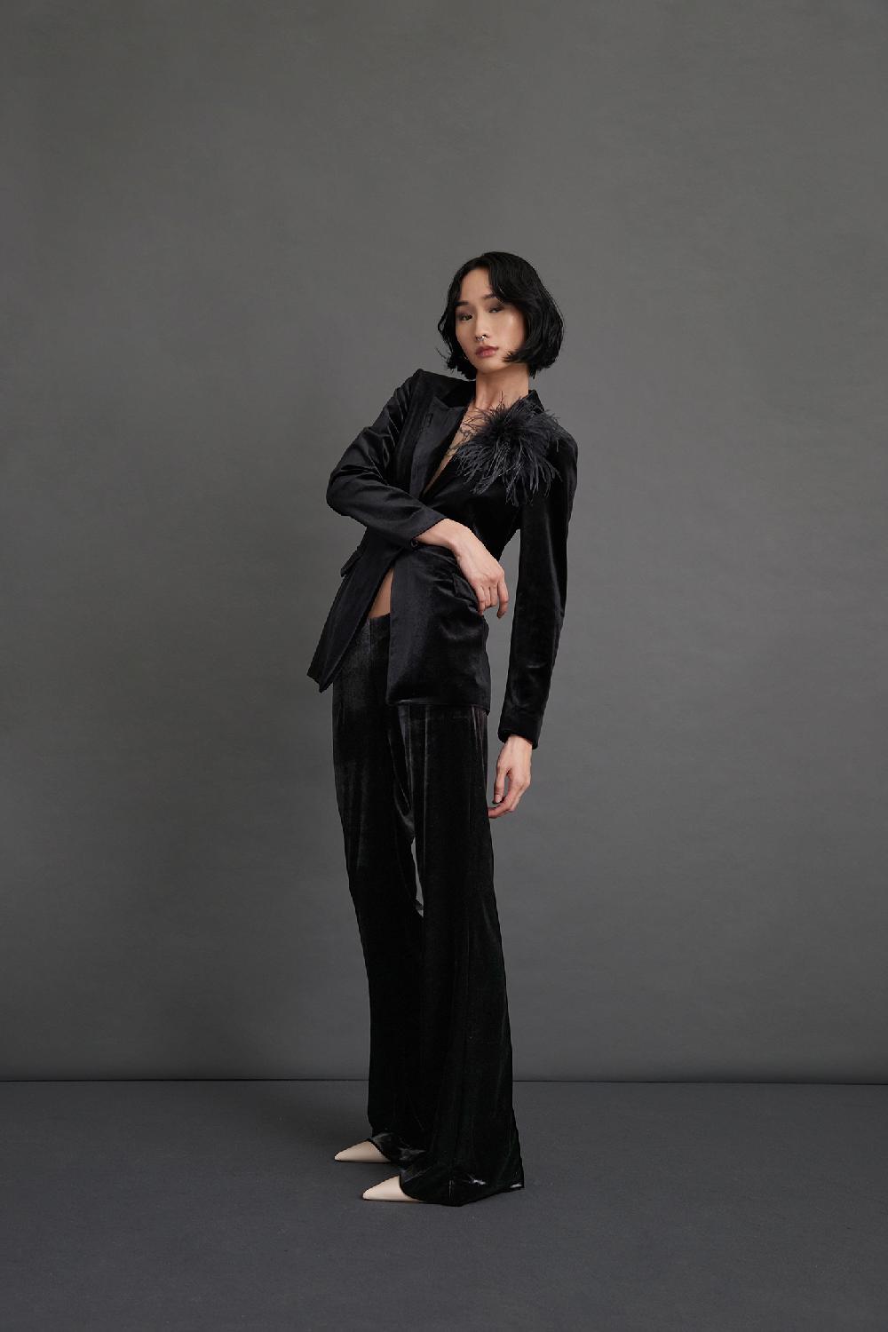 Soallure PANTALONE FLARE IN VELLUTO