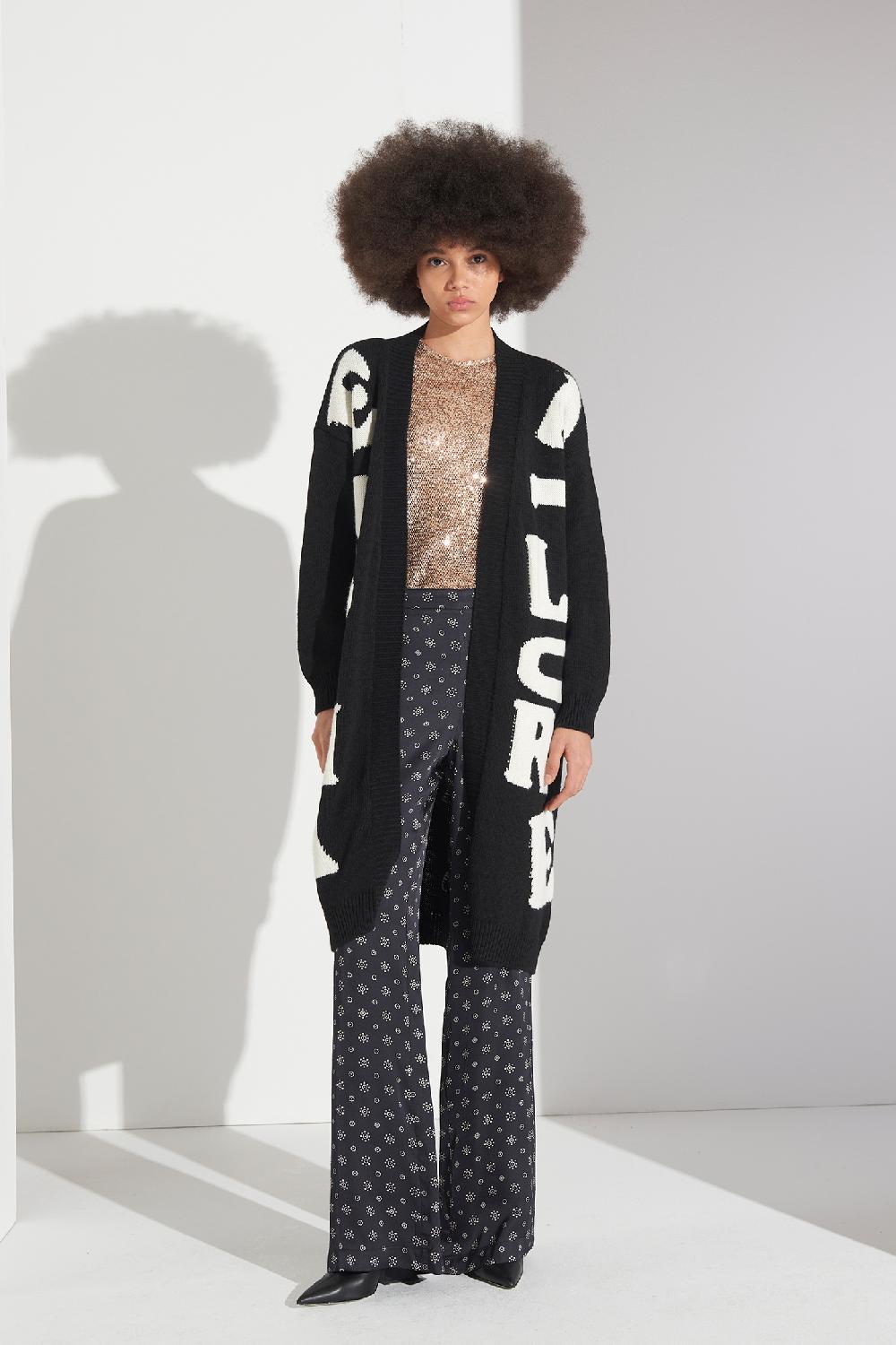 Soallure PANTALONE PALAZZO IN RASO A FANTASIA