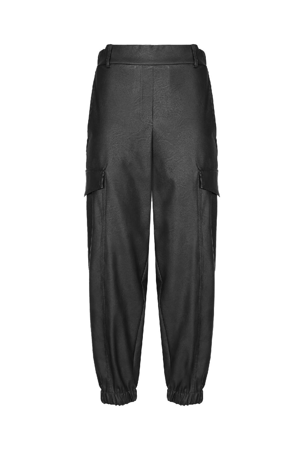 Soallure PANTALONI CARGO IN ECO-PELLE