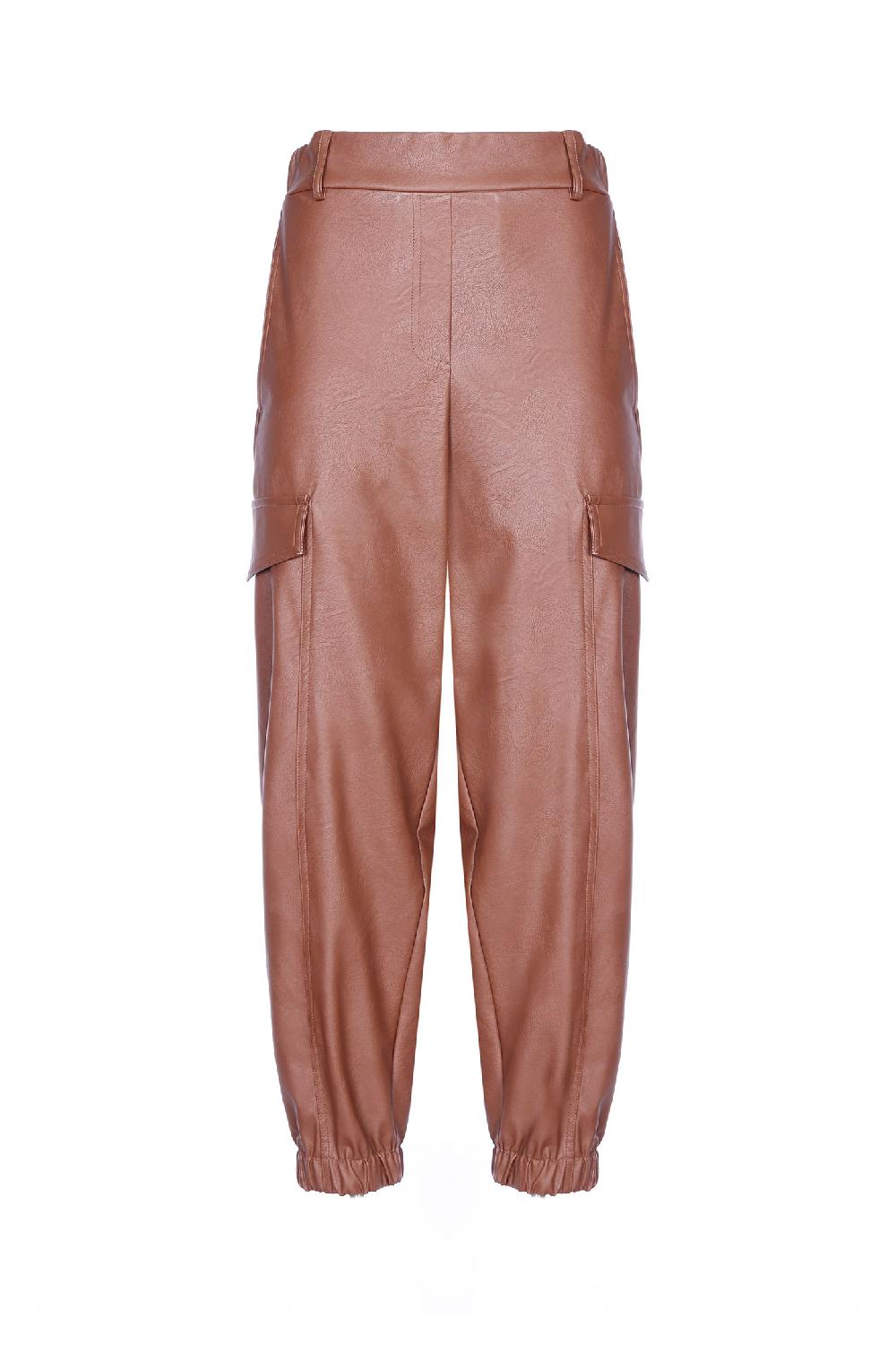 Soallure PANTALONI CARGO IN ECO-PELLE