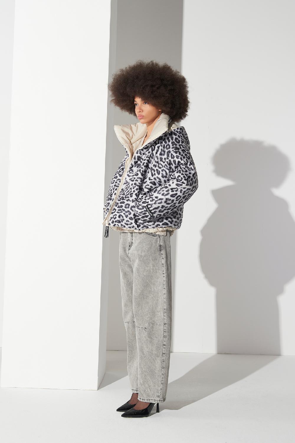 Soallure PIUMINO CON CAPPUCCIO FANTASIA LEOPARDATA