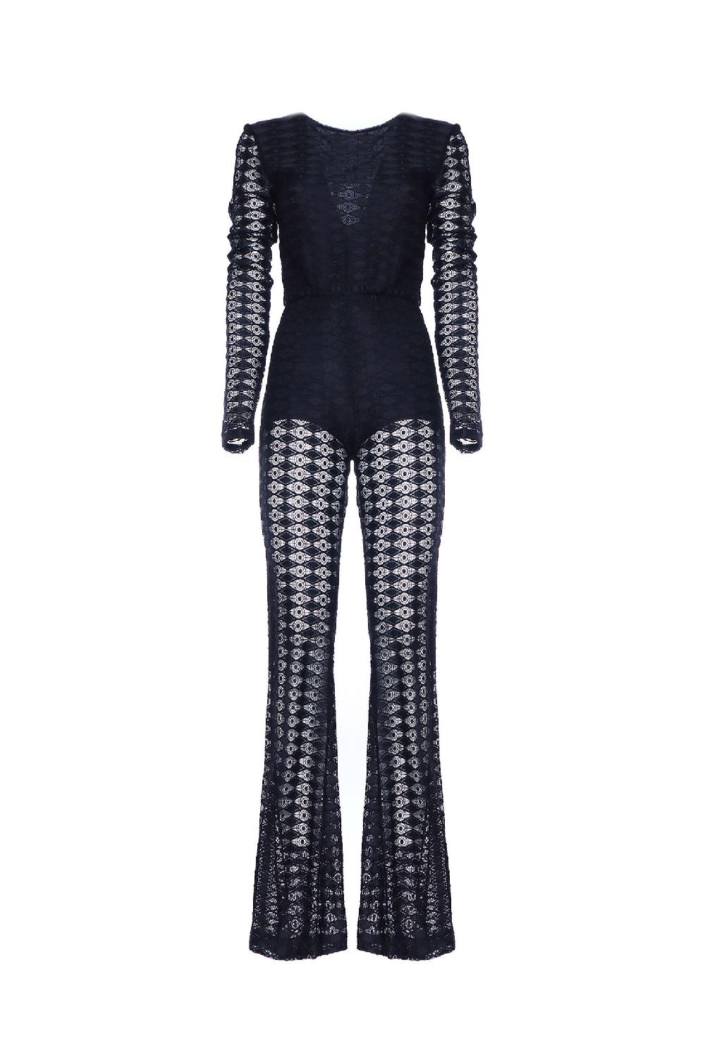 Soallure TUTA SCOLLO A BARCHETTA IN PIZZO STRETCH