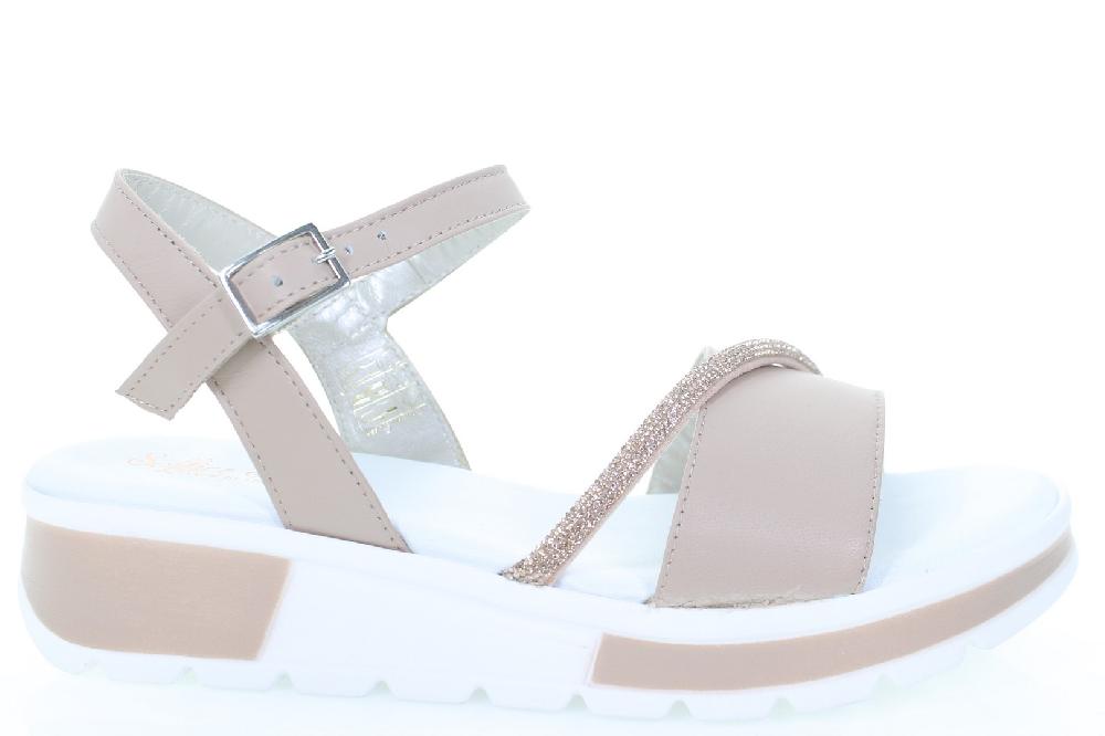 Soffice Sogno Sandalo In Pelle Con Ornamento