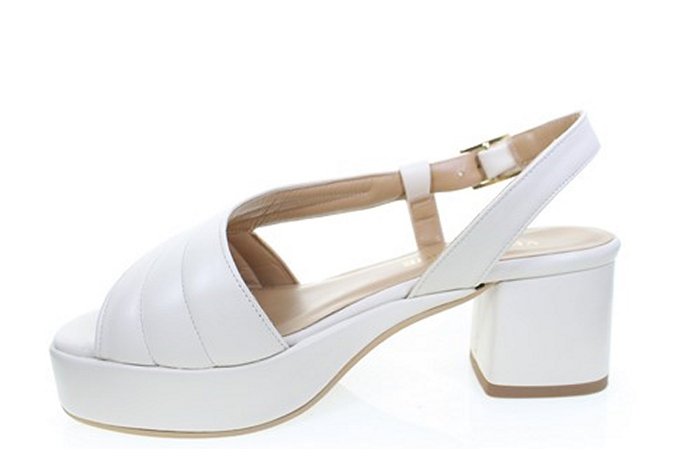 Soffice Sogno Sandalo In Pelle Con Plateau