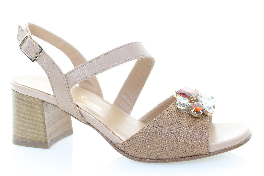 Soffice Sogno Sandalo In Pelle E Tessuto