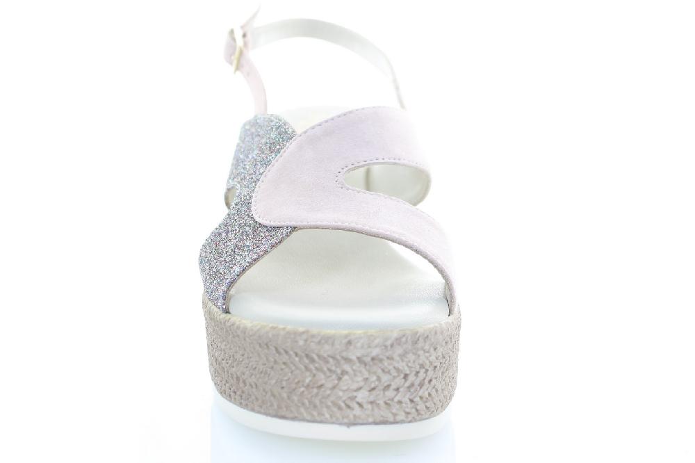 Soffice Sogno Sandalo In Pelle E Tessuto Glitter