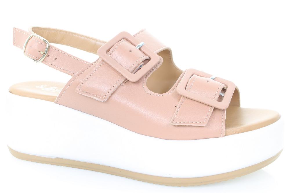 Soffice Sogno Sandalo In Pelle Su Zeppa