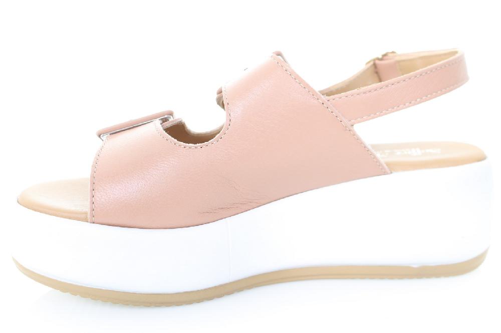 Soffice Sogno Sandalo In Pelle Su Zeppa