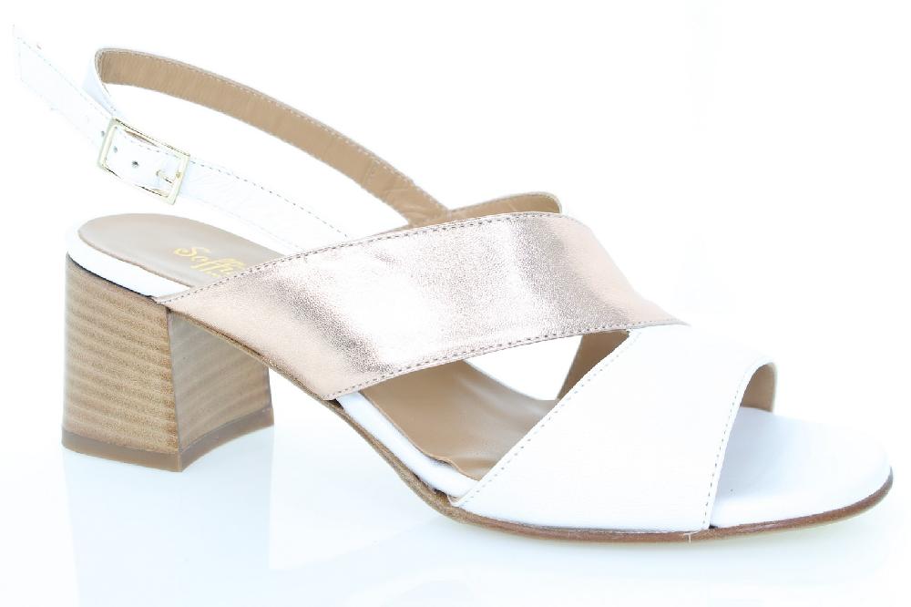 Soffice Sogno Sandalo in pelle tacco cuoio