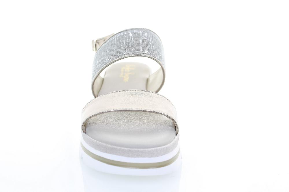 Soffice Sogno Sandalo In Tessuto E Pelle Laminata