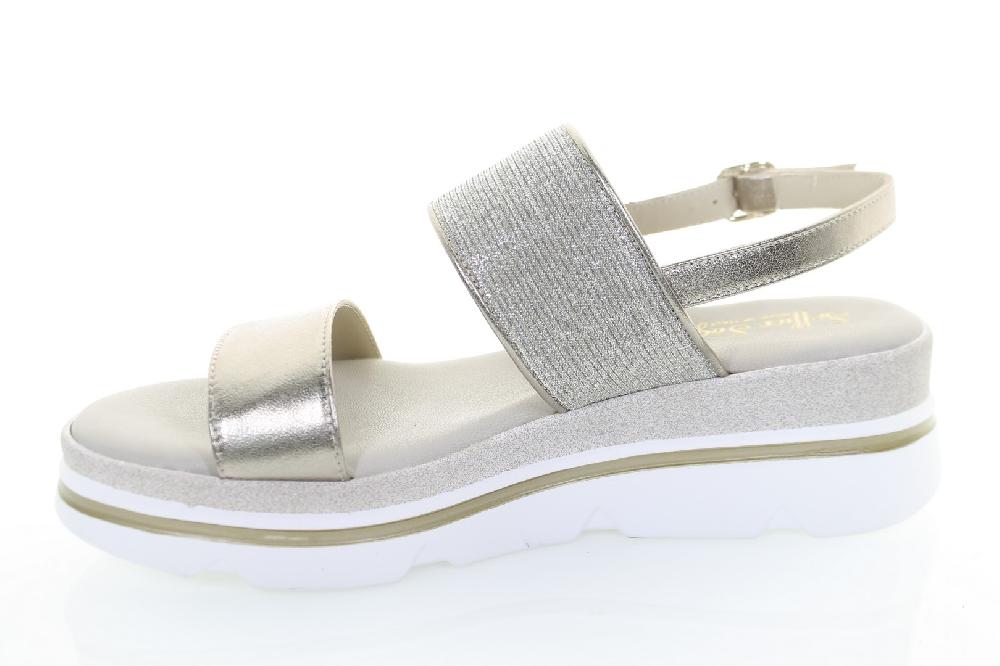 Soffice Sogno Sandalo In Tessuto E Pelle Laminata