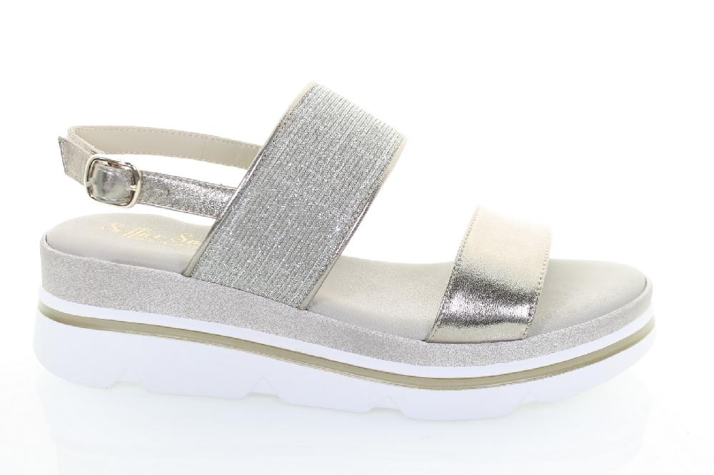 Soffice Sogno Sandalo in tessuto e pelle laminata