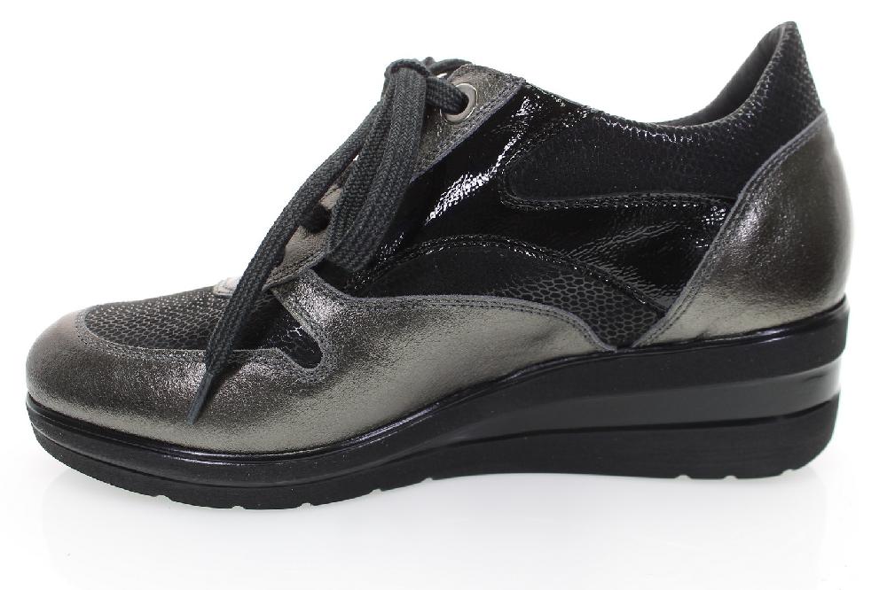 Soffice Sogno Sneaker In Pelle Con Lacci E Zip