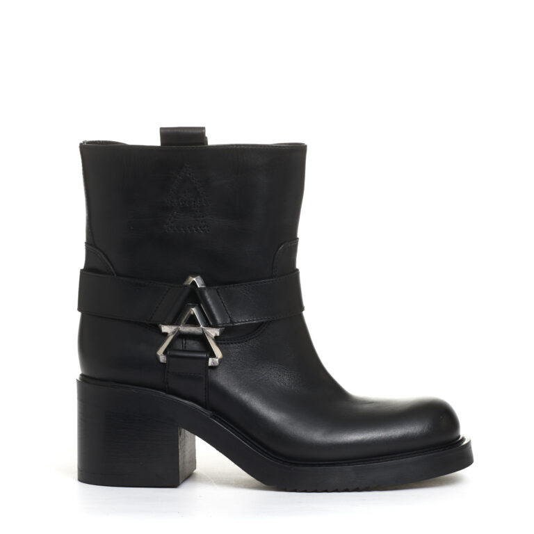 Sorelle Perego biker basso fibbie e cerniera argento tacco 60 mm