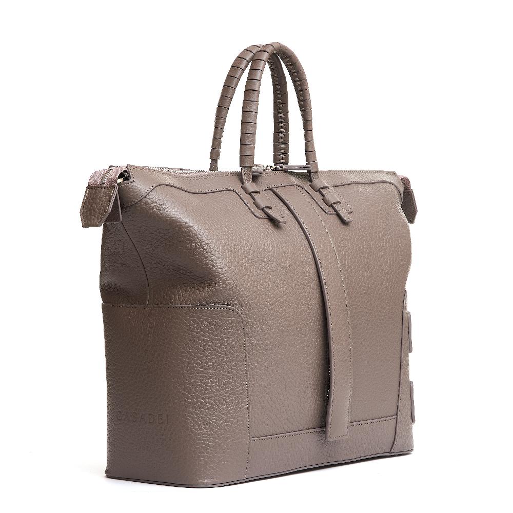 Sorelle Perego Borsa Doppio Manico In Pelle Martellata Caribou