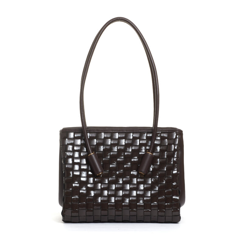 Sorelle Perego borsa intreccio in naplak testa di moro