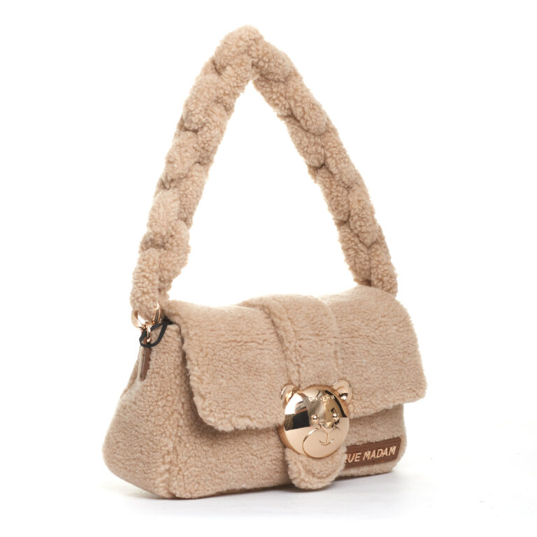 Sorelle Perego Borsa Teddy Beige Con Orsetto Metallo