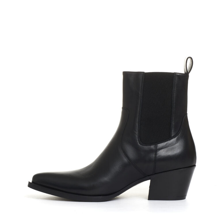 Sorelle Perego Camperos Con Elastici Pelle Nero Tacco 50 Mm