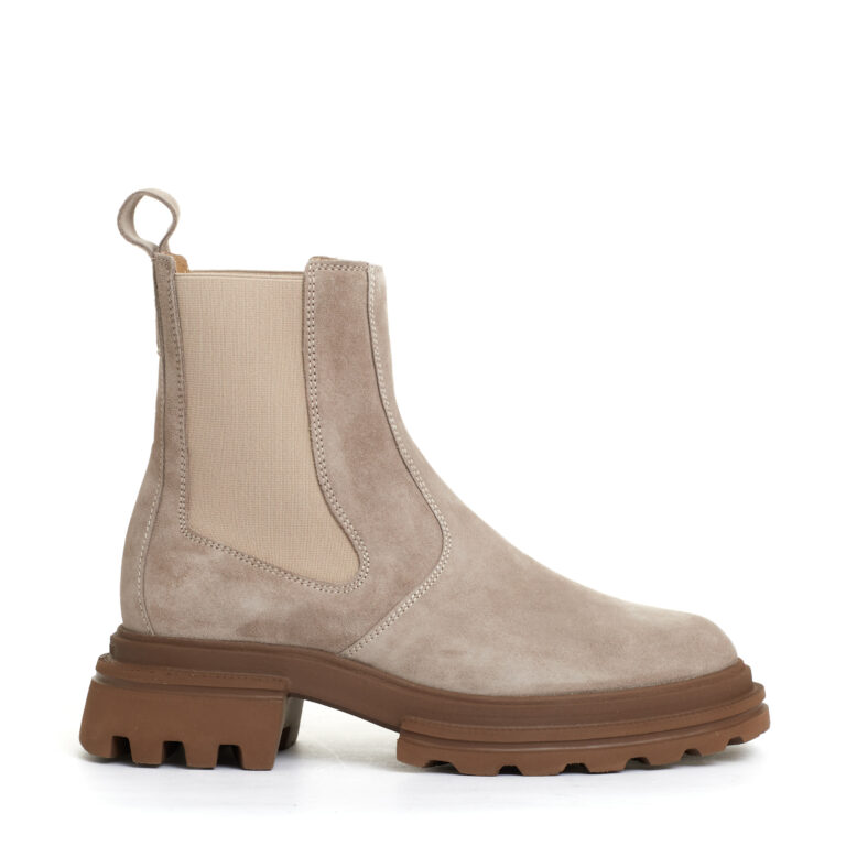 Sorelle Perego chelsea boot elastico camoscio beige