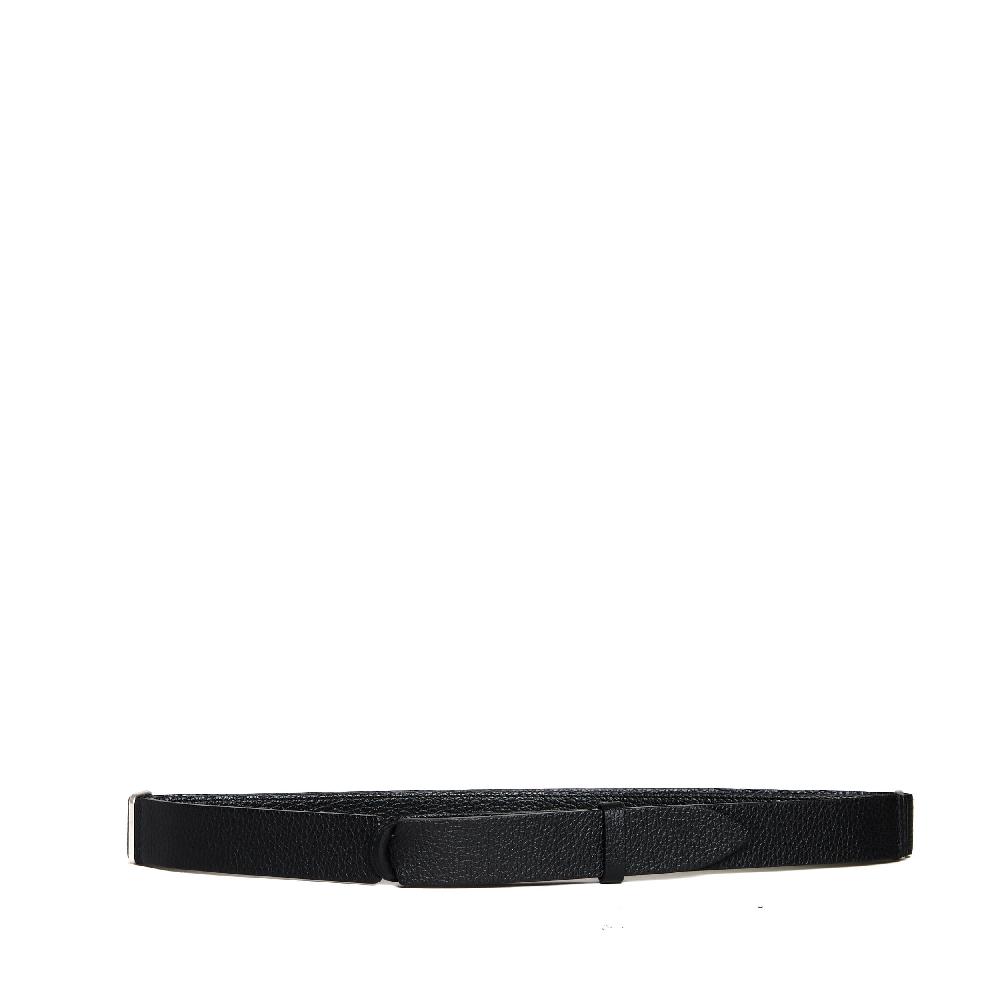 Sorelle Perego Cintura Nobuckle In Pelle Martellata Nera