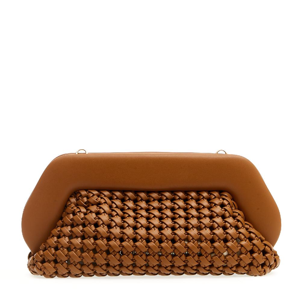 Sorelle Perego Clutch Grande Pelle Intrecciata Cuoio
