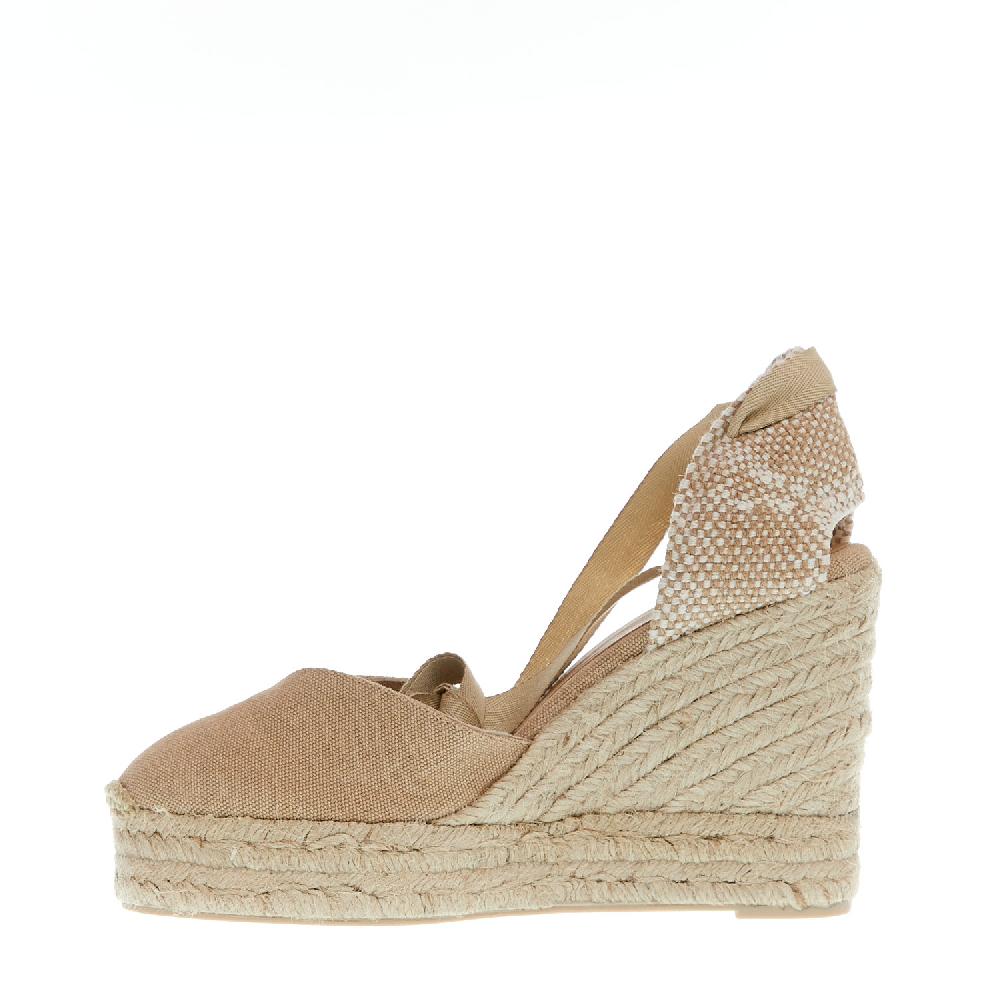 Sorelle Perego Espadrilla Zeppa 110 Mm Tessuto Beige