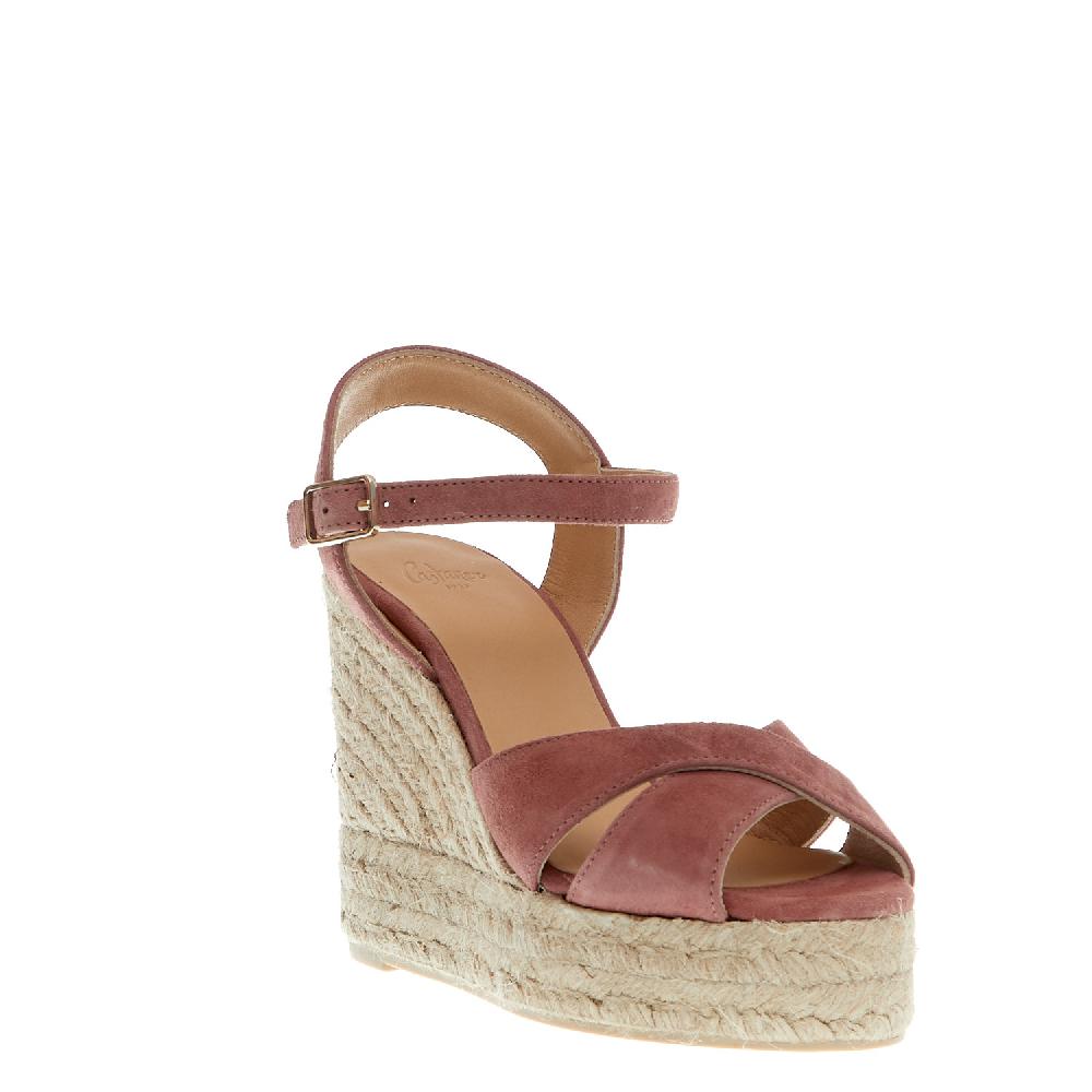 Sorelle Perego Espadrillas Zeppa 110 Mm Incrocio Rosa Antico