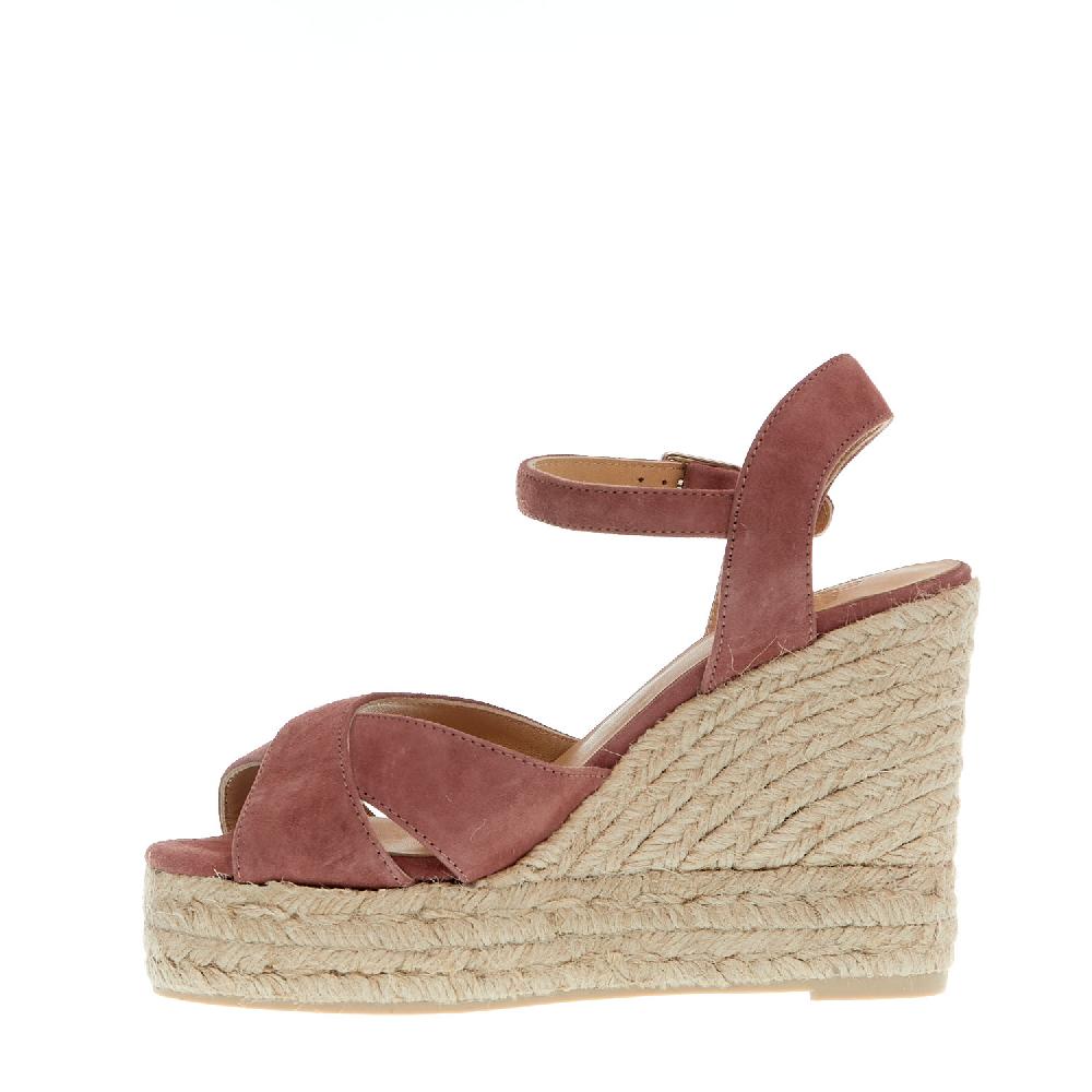 Sorelle Perego Espadrillas Zeppa 110 Mm Incrocio Rosa Antico