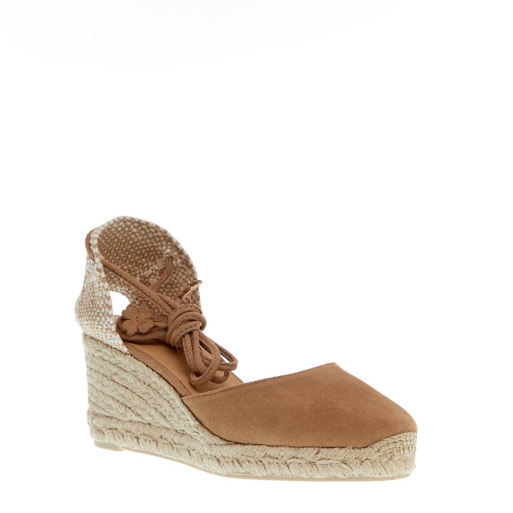 Sorelle Perego Espadrillas Zeppa 70 Mm Camoscio Beige