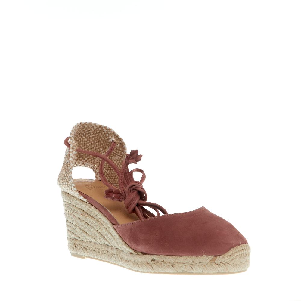 Sorelle Perego Espadrillas Zeppa 70 Mm Camoscio Rosa Antico