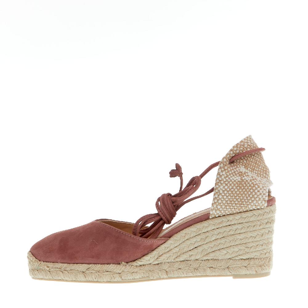 Sorelle Perego Espadrillas Zeppa 70 Mm Camoscio Rosa Antico