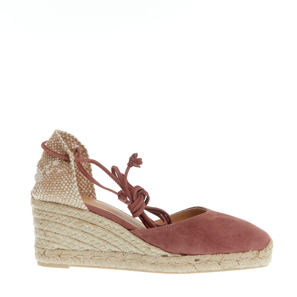 Sorelle Perego Espadrillas Zeppa 70 Mm Camoscio Rosa Antico
