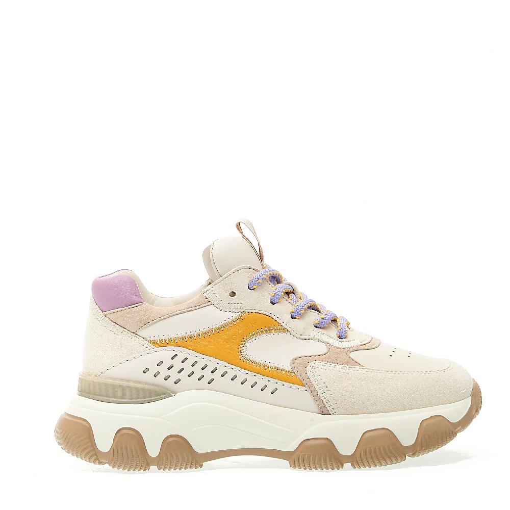 Sorelle Perego Hyperactive In Pelle Panna Spoiler Stringhe Lilla