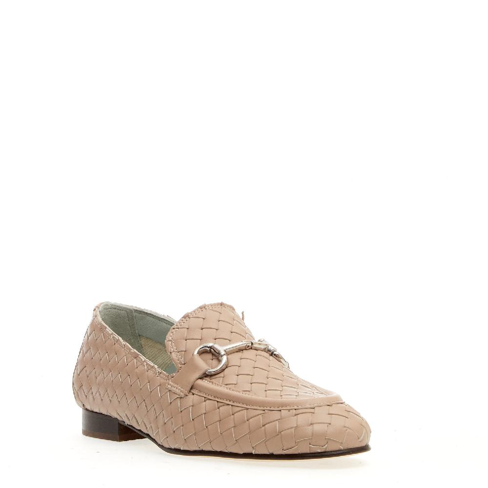 Sorelle Perego Mocassino Intreccio Naturale Con Morsetto